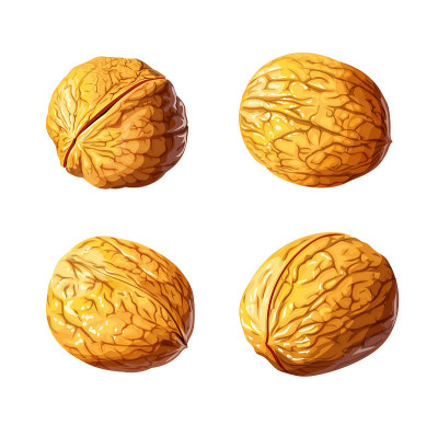 核桃。螺母。矢量插图。