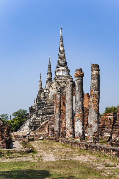 著名的寺庙区寺寺，皇宫在Ajutthaya
