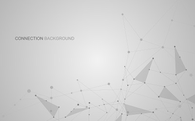 用线和点向量抽象连接背景。几何网络连接