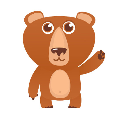 快乐的卡通熊。分离棕熊的矢量图。快乐的卡通熊。矢量图解ёbear孤立。