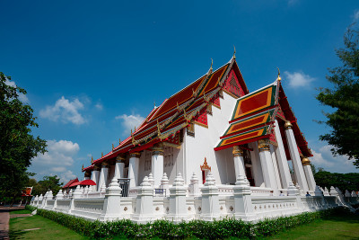 泰国大城府的Phra Si Sanphet寺，大城府历史公园。泰国大城府帕拉那空的著名旅游景点