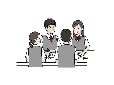 学生一起学习插图