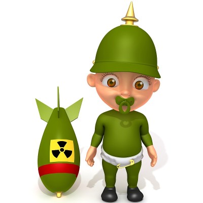 婴儿杰克士兵3d插图