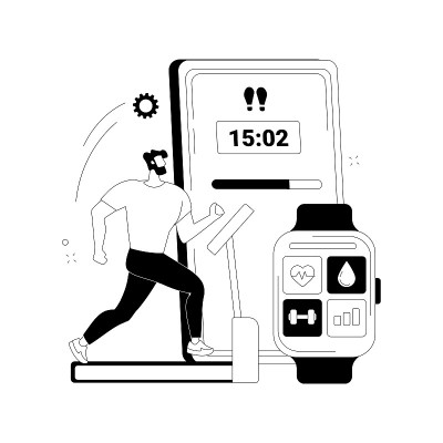 智能训练抽象概念矢量插图。