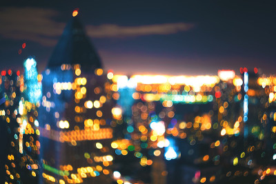 模糊抽象的虚景背景，纽约的夜晚