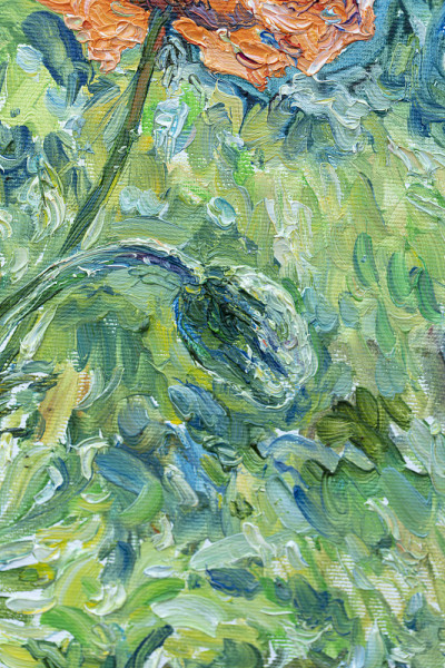 花束、静物画、油画、手工画