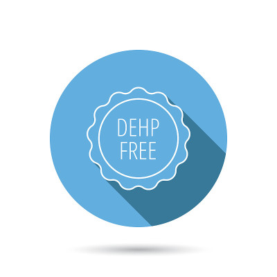 DEHP免费图标。无毒塑料标志。