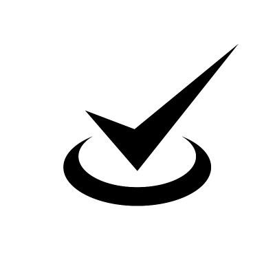 复选标记图标。在圆圈里打勾。