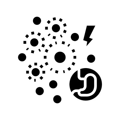 infection digestion system glyph icon vector illus