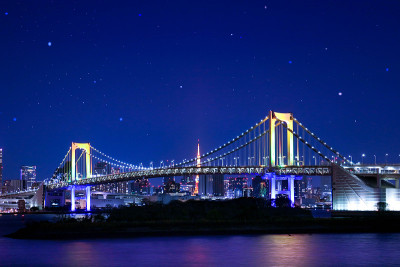 彩虹桥与星空。