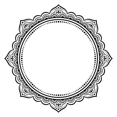 Frame in eastern tradition. Stylized with henna ta