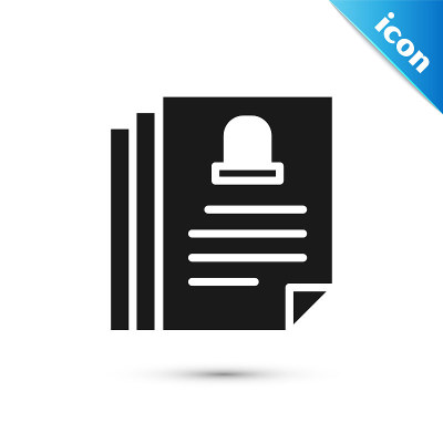 Grey Death certificate icon isolated on white back