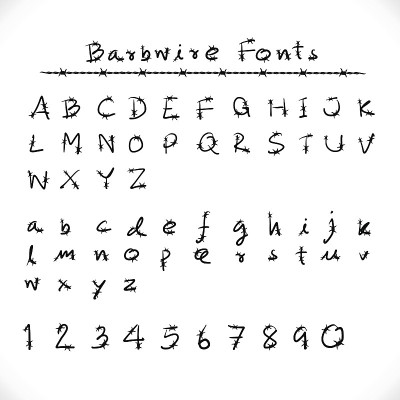 铁丝网字母和字体。
