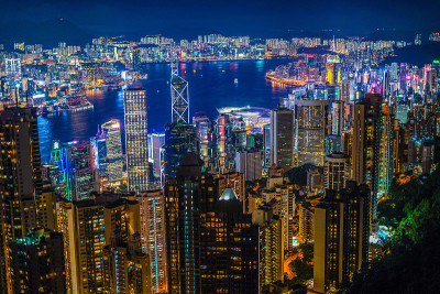 从太平山顶眺望香港夜景