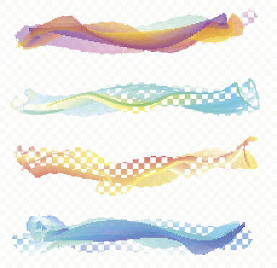 摘要平滑波集。矢量插图。