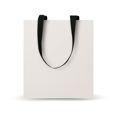 Shopping bag cotton, Black and white tote shopping