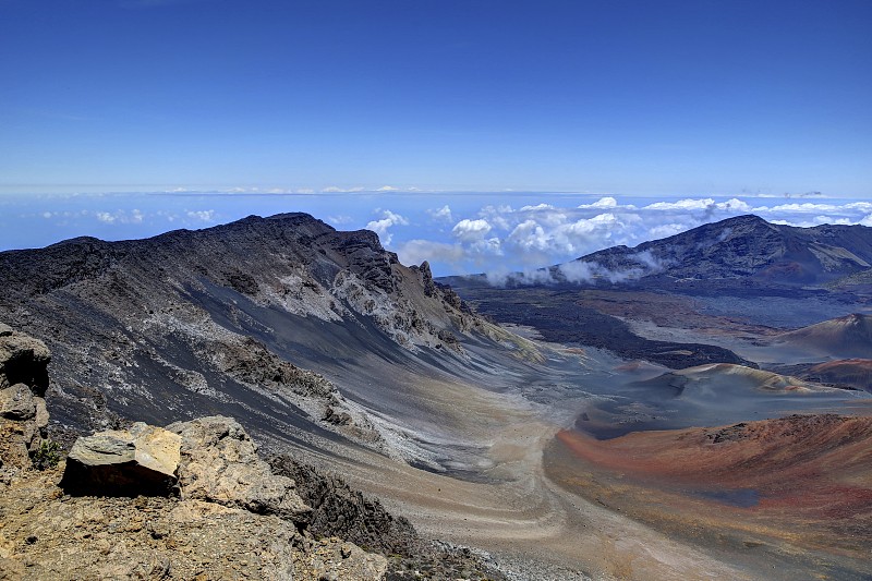 夏威夷毛伊岛哈雷阿卡拉火山口的景色