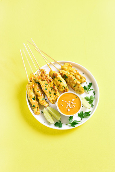 烤鸡串上桌了