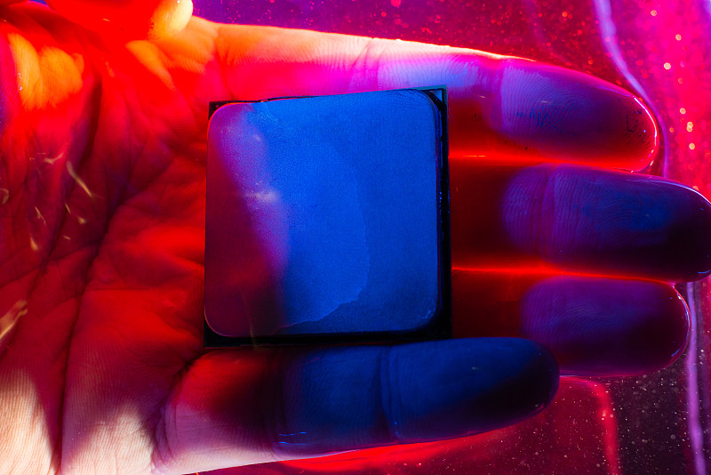 cpu .ram.网络电子概念技术。技术，艺术工作室，中央处理器过热。CPU水冷却技术背景。
