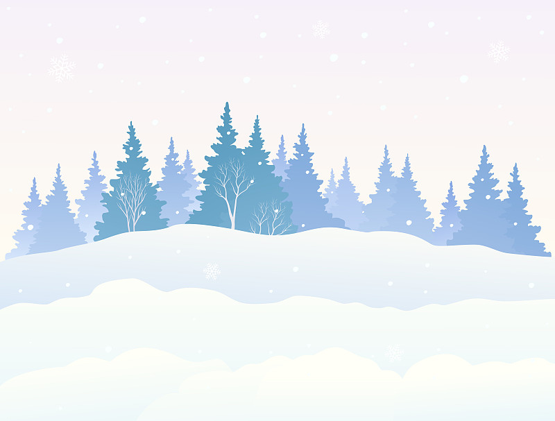 下雪的森林背景