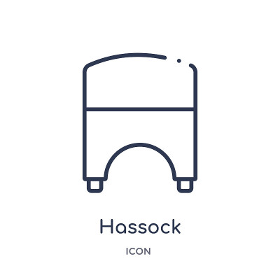 线性hassock图标从家具和家居轮廓集合。细线hassock图标孤立在白色的背景。草丛时尚插图