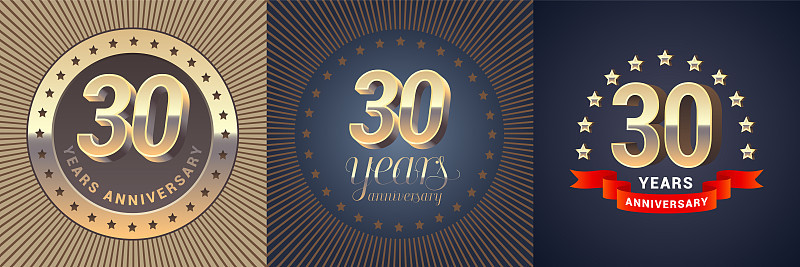30周年纪念向量图标集