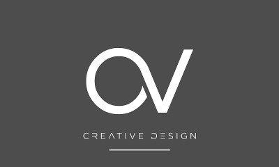 OV或VO字母豪华图标标志向量模板