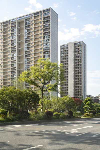 中国杭州商务区现代建筑立面