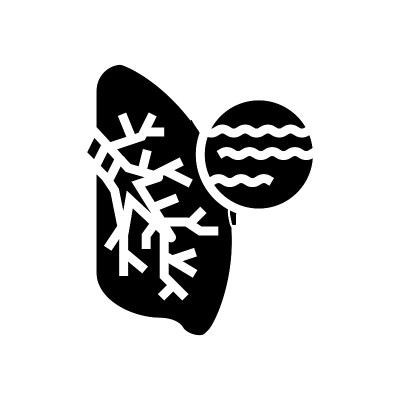 支气管炎疾病字形图标矢量插图