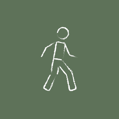 Pedestrianism icon drawn in chalk