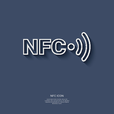 Nfc技术图标、按钮。现代平面设计的符号或标志