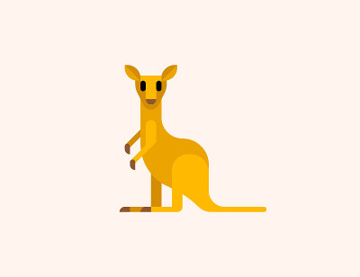 Kangaroo vector icon. Kängru. Isolated kangaroo an
