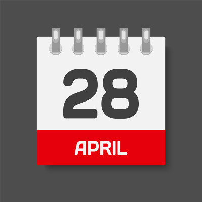 图标日日期4月28日，模板日历页