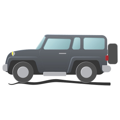 运动型多用途车。卡通插图