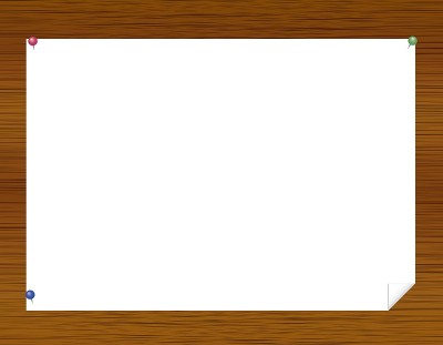 木纹板与水平笔记纸和复印纸钉/插图材料(矢量插图)