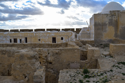位于突尼斯地中海沿岸的中世纪堡垒Bordj El Kebir (Fort Ghazi Mustaph