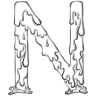 字母N带流滴