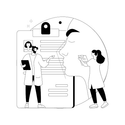 鼻整形术抽象概念向量插图。