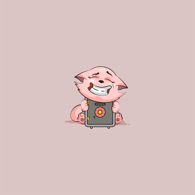 kitty sticker emoticon hug safe with money