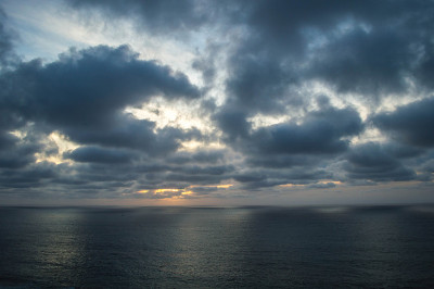 日落时分，从Palos Verdes, CA的Vicente灯塔看风景
