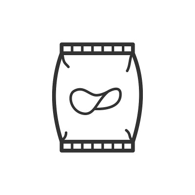 薯片轮廓图标。矢量插图。