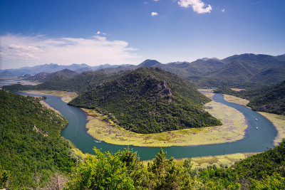Crnojevica河峡谷，黑山，鸟瞰图