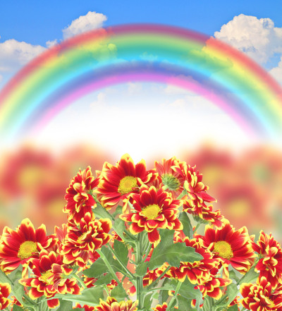 彩虹蓝色的夏日天空