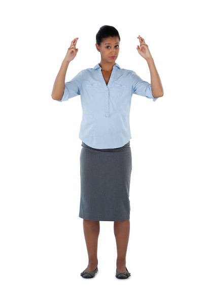 女商人双手合十