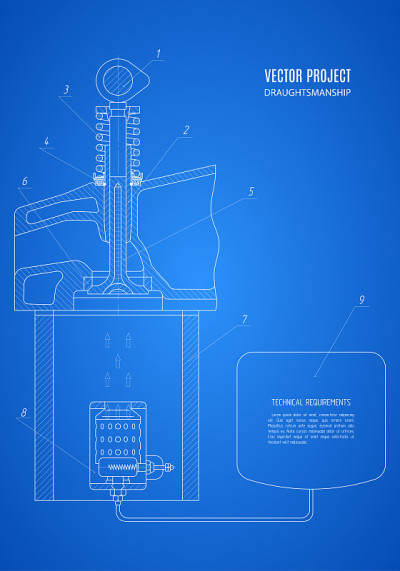 fragment blueprint, project technical drawing on t