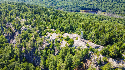 Aerial scenic view of fire observation tower at Ba