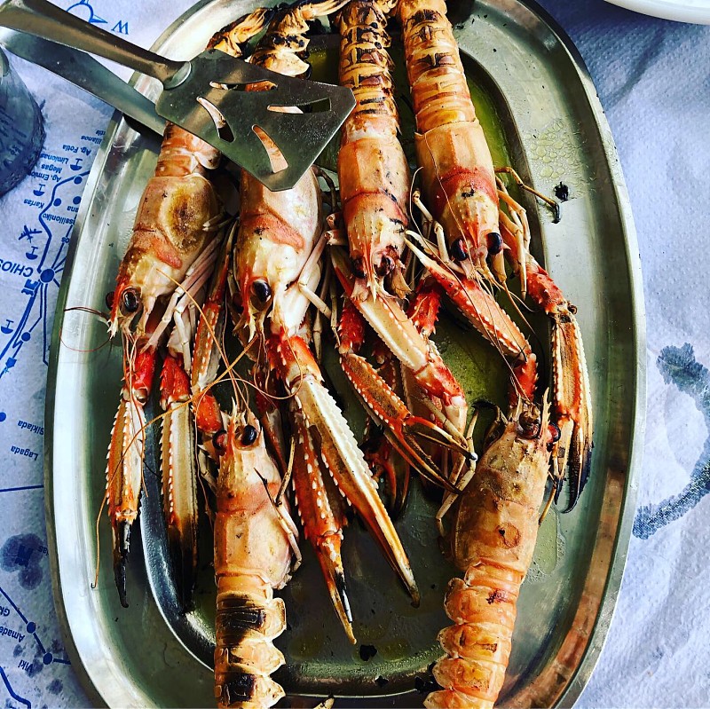 海鲜盘蒸小龙虾