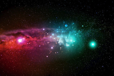 3D渲染动画或插图高清晰度星场，彩色夜空空间。宇宙中的星云和星系。天文学概念背景。优质的照片