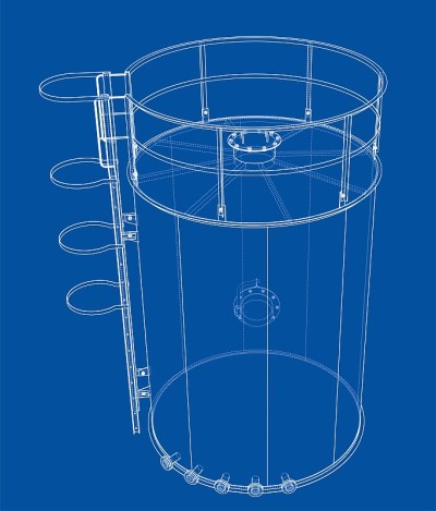 Oil tank outline. Vector rendering of 3d