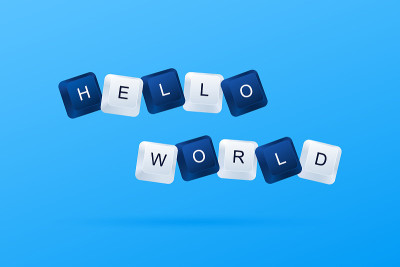 HELLO WORLD message from a first computer program.
